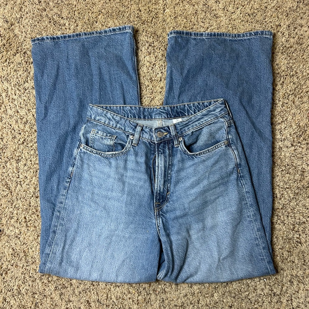 H&M Women's Flare Blue Jeans